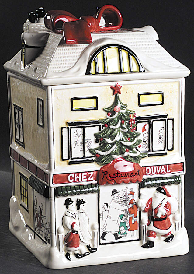 Le Restaurant Christmas Cookie Jar & Lid by Epoch-1