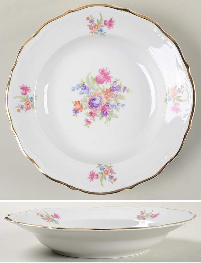 Rose Garden Rim Soup Bowl by Europa-1
