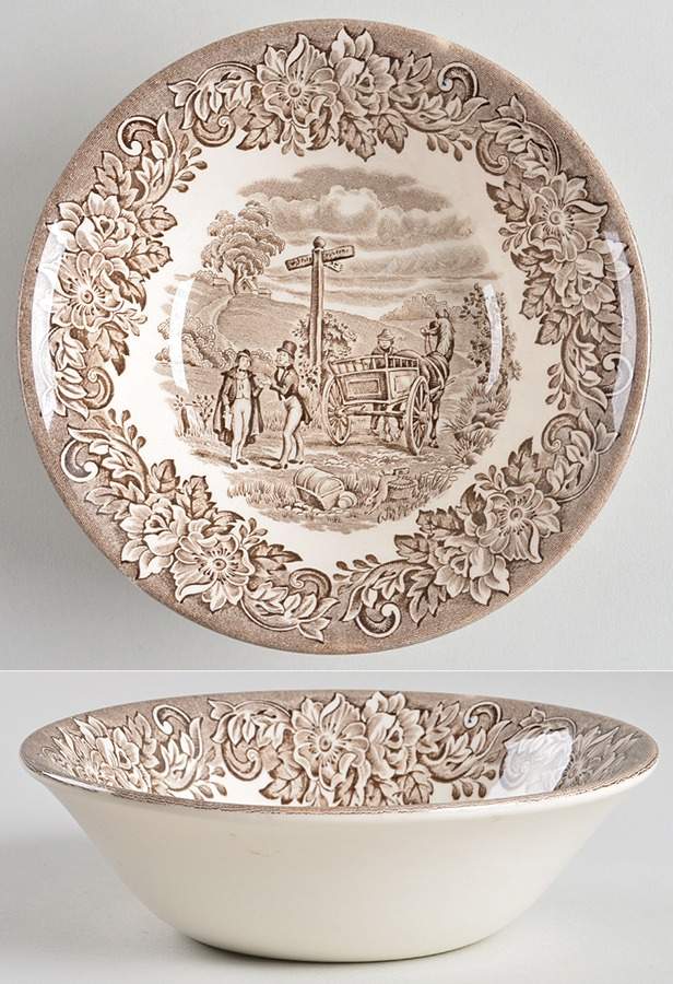 Dickens Series Brown Coupe Cereal Bowl by English Ironstone Tableware-1