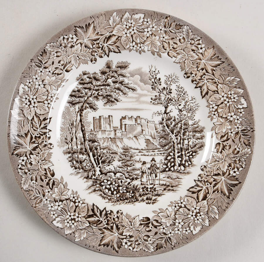 Castles Brown Salad Plate by English Ironstone Tableware-1
