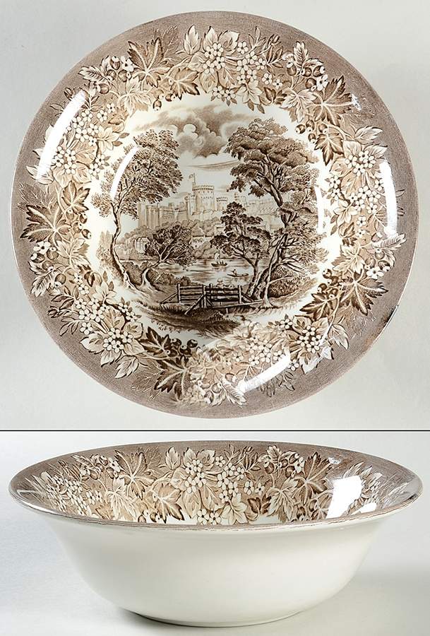 Castles Brown 8" Round Vegetable Bowl by English Ironstone Tableware-1