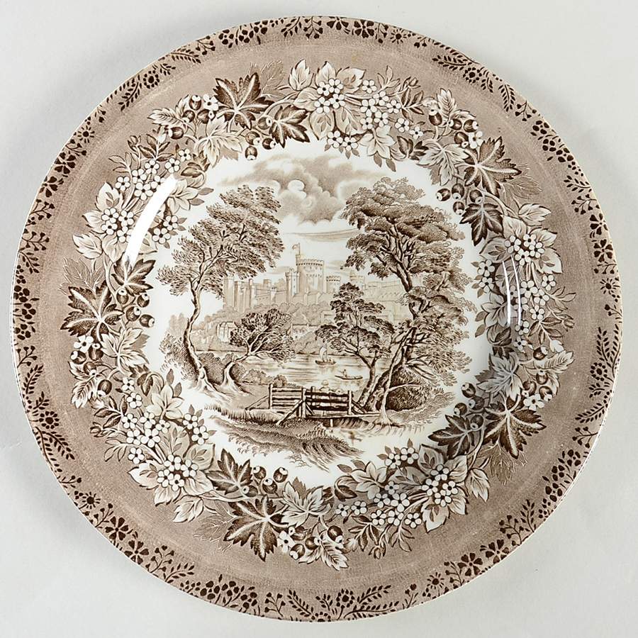 Castles Brown 11" Chop Plate (Round Platter) by English Ironstone Tableware-1