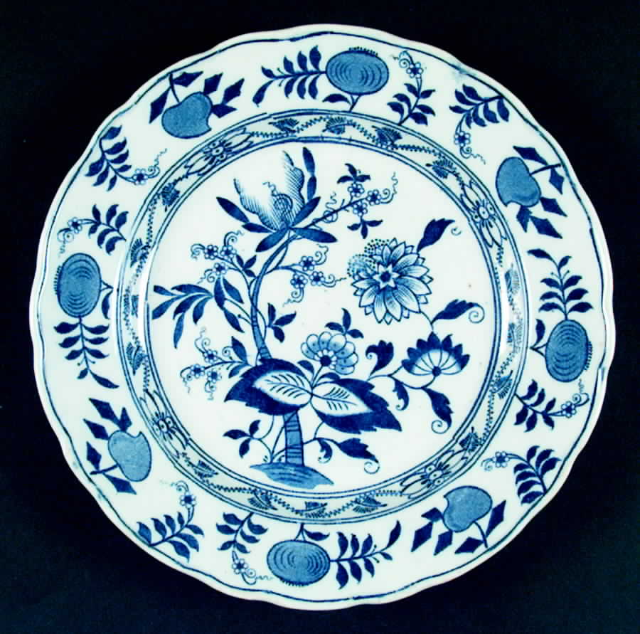 Blue Meissen Salad Plate by Lazarus Straus & Sons-1