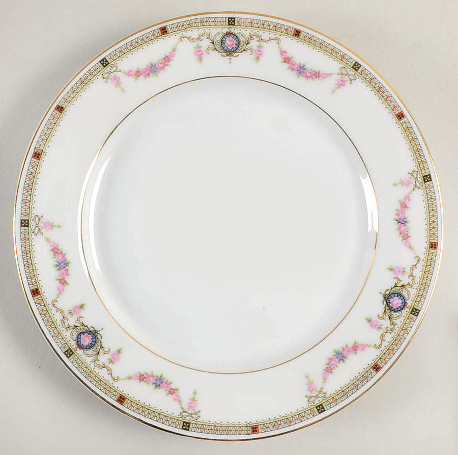 EAM21(WHITE RIM) Salad Plate by E & A Muller-1