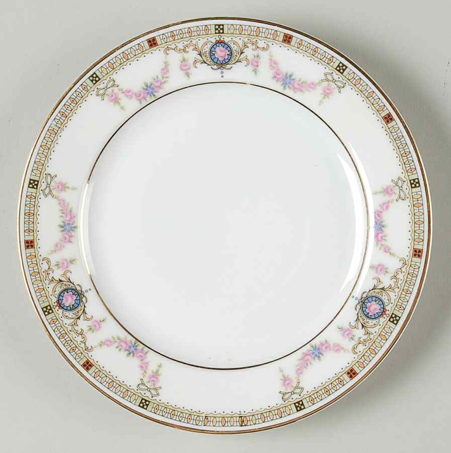 EAM21(WHITE RIM) Bread & Butter Plate by E & A Muller-1