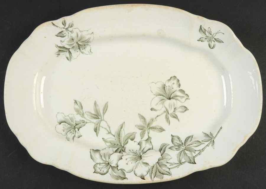 Azalea Green 12" Oval Serving Platter by John Edwards-1