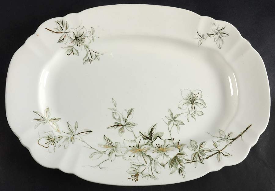 Azalea Green 16" Oval Serving Platter by John Edwards-1