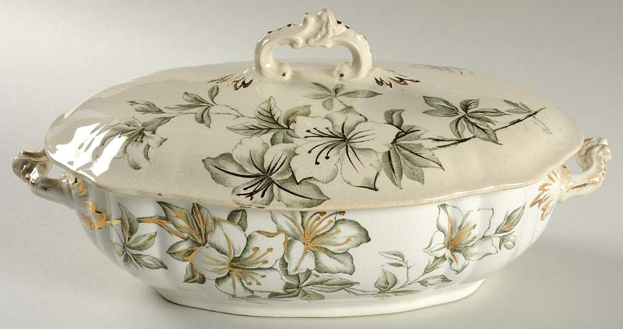 Azalea Green Oval Covered Vegetable by John Edwards-1
