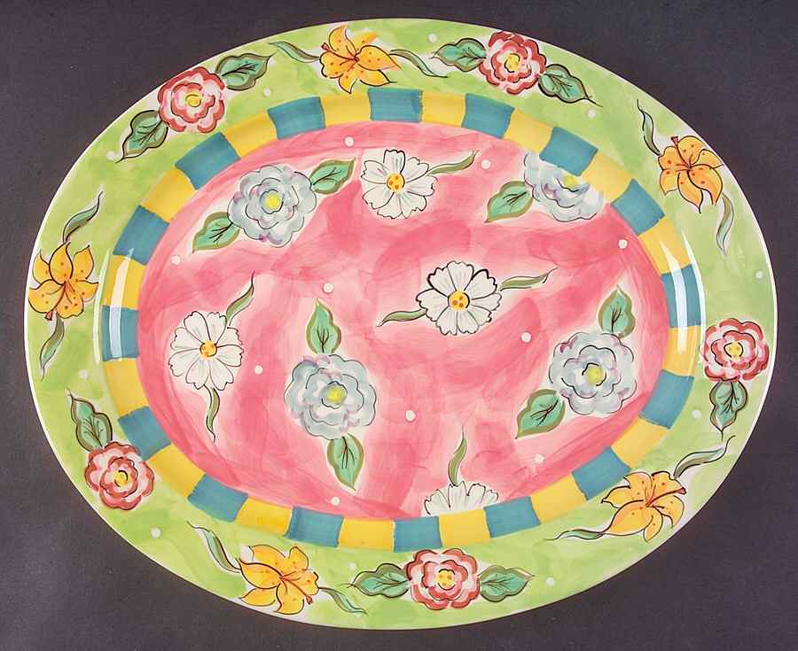 Fleurtations 13" Oval Serving Platter by Essex Collection-1
