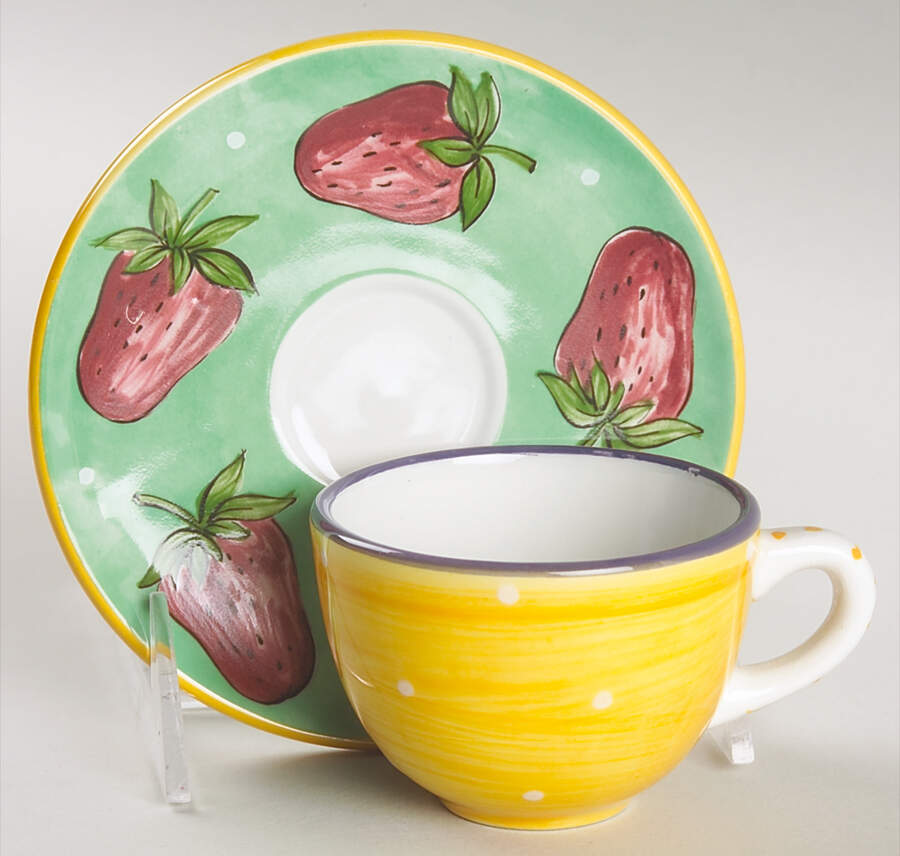 Fruit Punch Flat Demitasse Cup & Saucer Set by Essex Collection-1