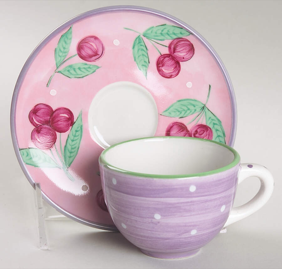 Fruit Punch Flat Demitasse Cup & Saucer Set by Essex Collection-1