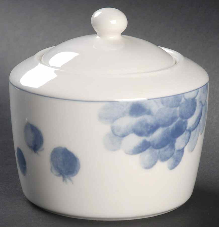 Blue Fruits Sugar Bowl & Lid by Epoch-1