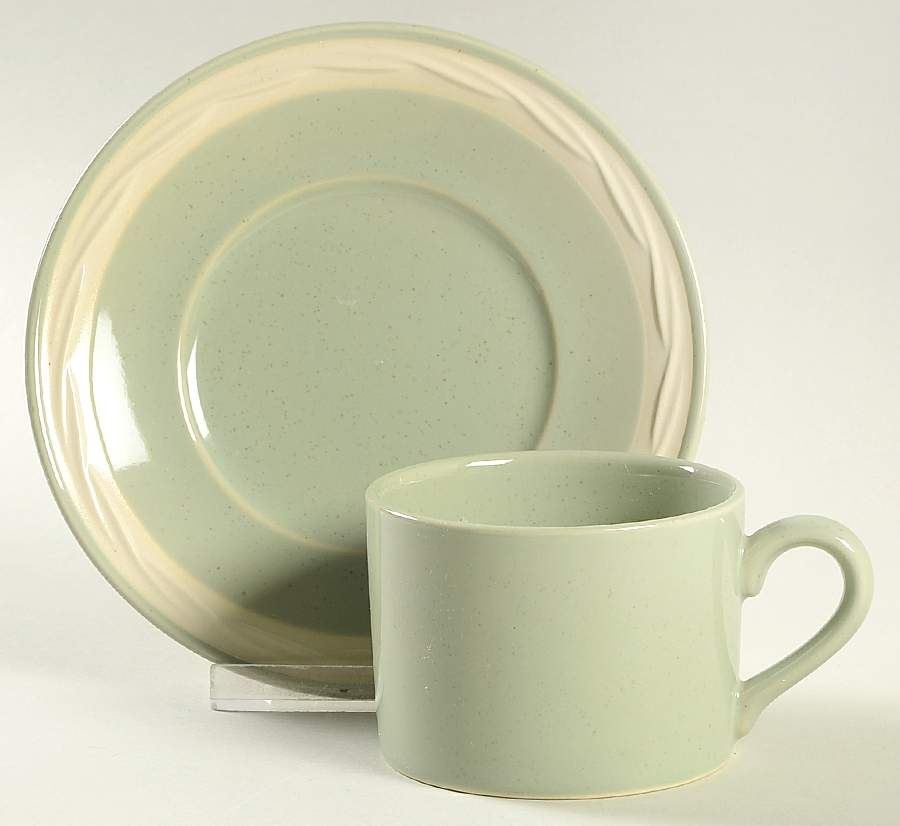Sage Flat Cup & Saucer Set by Epoch-1