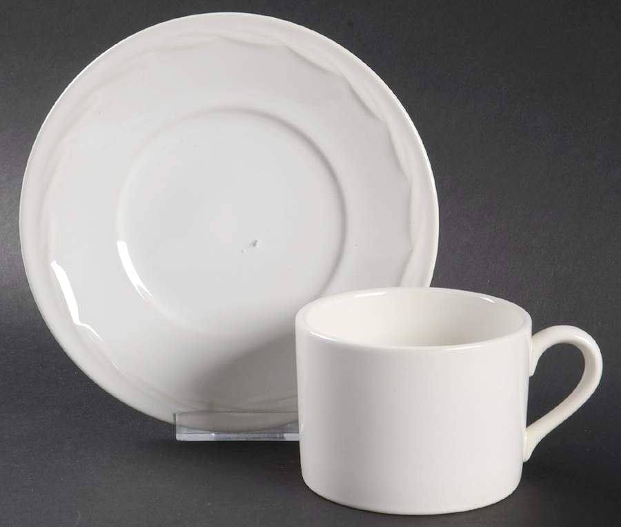 White Expressions Footed Cup & Saucer Set by Epoch-1