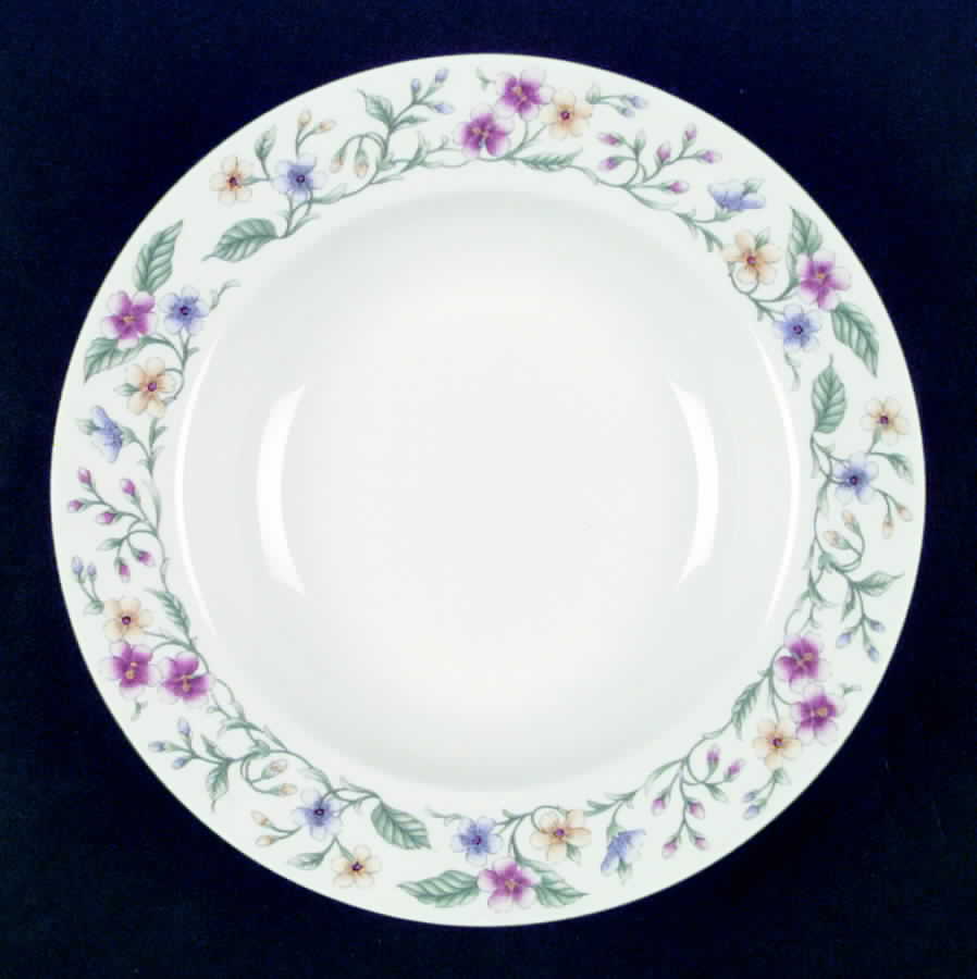 Caprice (Green Trim) Rim Soup Bowl by Excel-1