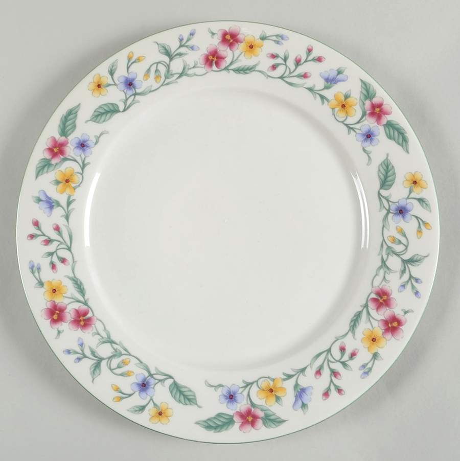 Caprice (Green Trim) 12" Chop Plate (Round Platter) by Excel-1
