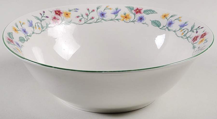 Caprice (Green Trim) 9" Round Vegetable Bowl by Excel-1