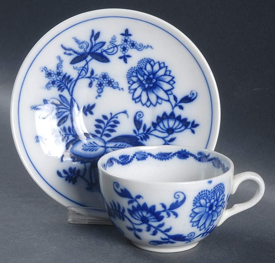 Meissen (Scalloped) Flat Cup & Saucer Set by Brown, Westhead & Moore-1