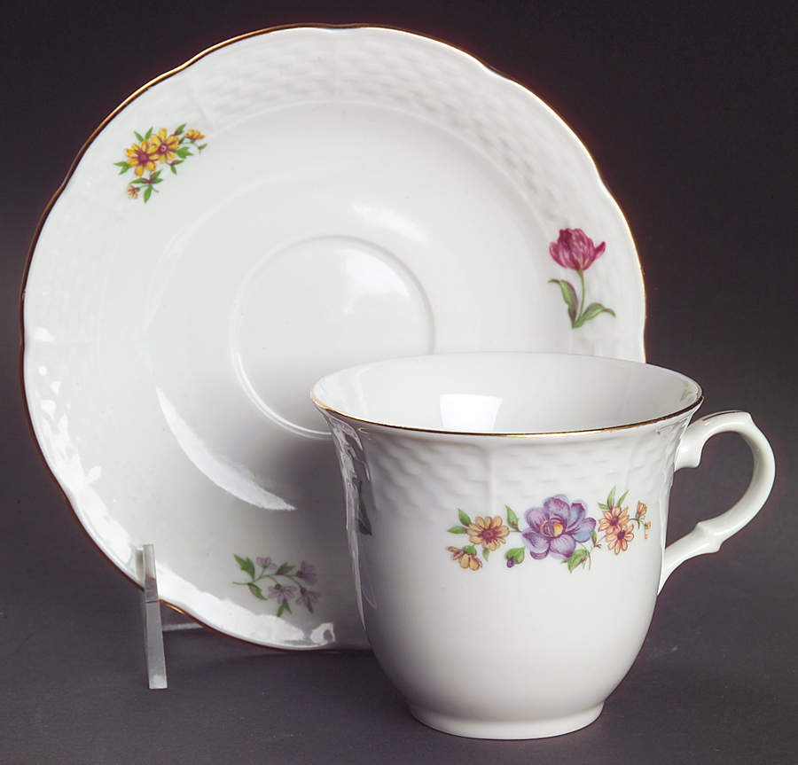 Bouquet Flat Cup & Saucer Set by Europa-1