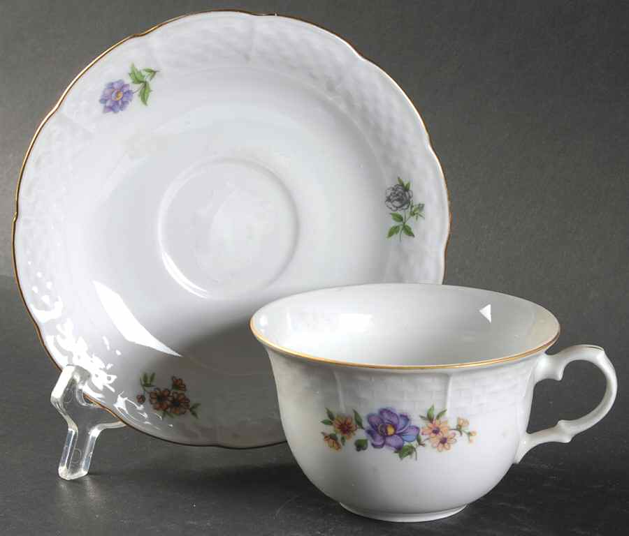 Bouquet Flat Cup & Saucer Set by Europa-1