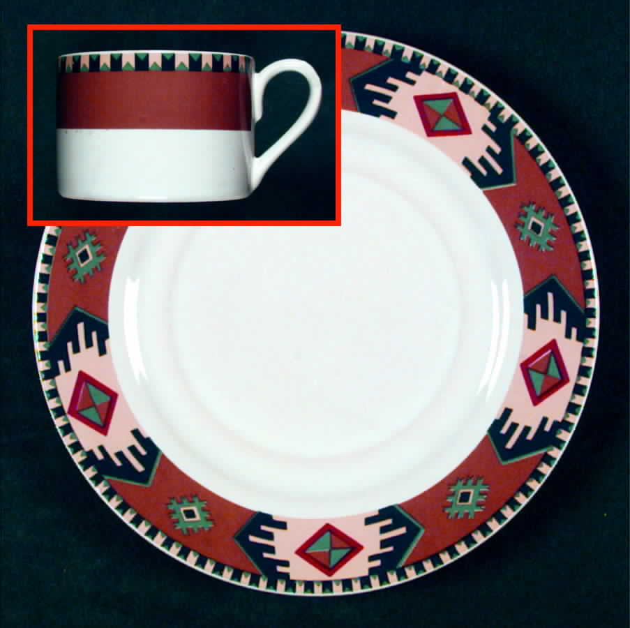 New Horizons Tan Flat Cup & Saucer Set by Eddie Bauer-1