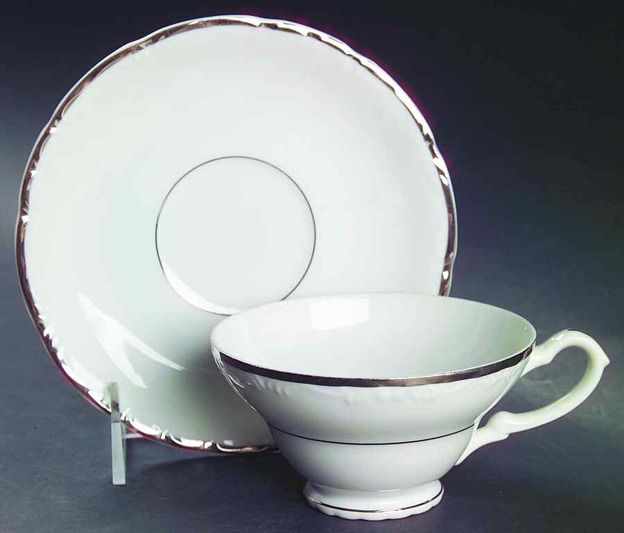 Lady Aster Footed Cup & Saucer Set by Ekco-1