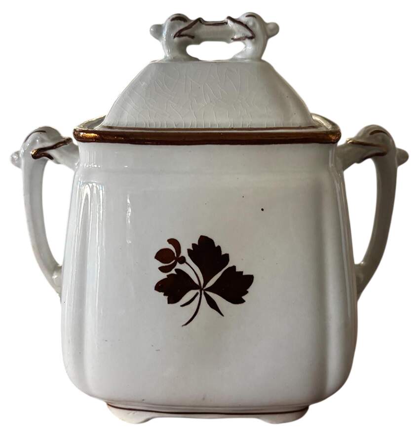 Tea Leaf Sugar Bowl & Lid by John Edwards-1