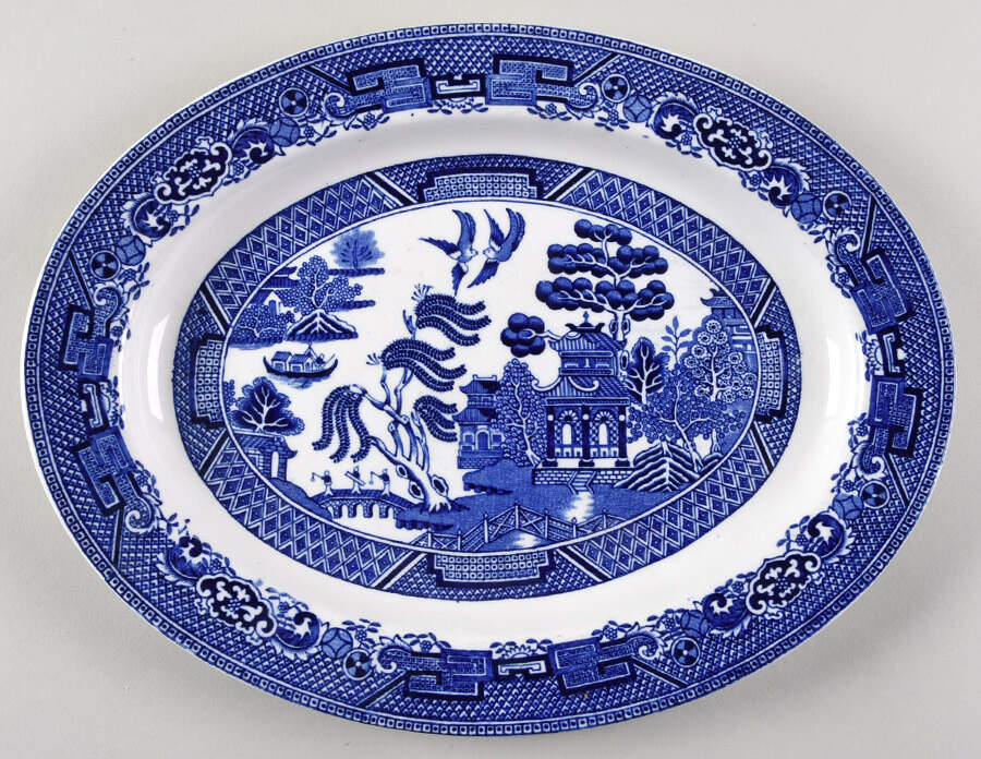 Willow 11" Oval Serving Platter by England-1