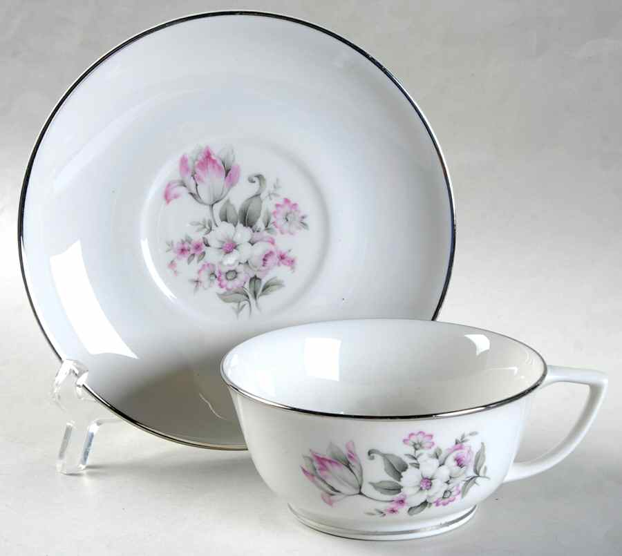EMB63 Footed Cup & Saucer Set by Embassy (American)-1