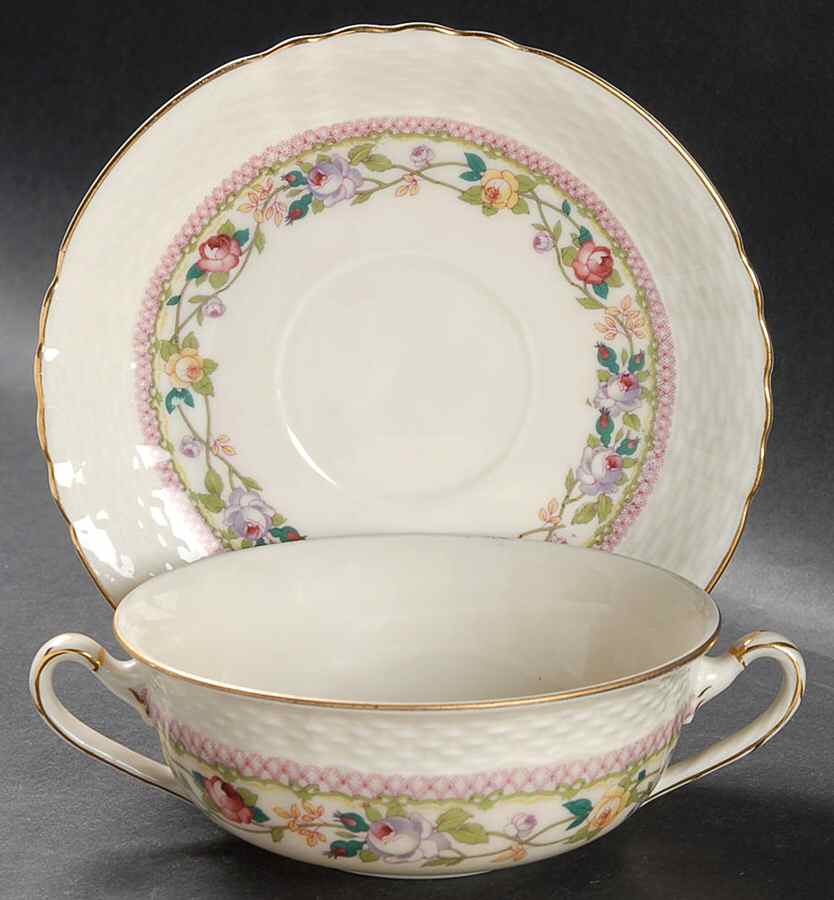 7942 Footed Cream Soup Bowl & Saucer Set by Epiag-1