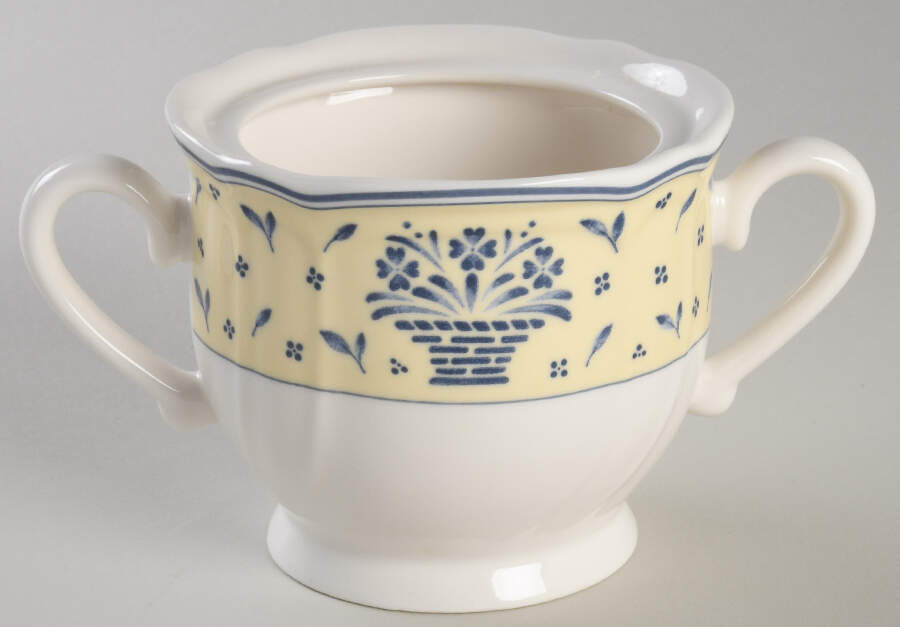 Blue Baskets Sugar Bowl No Lid by Epoch-1