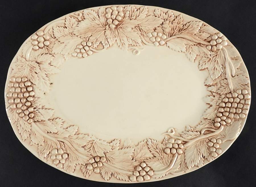 Vineyard 14" Oval Serving Platter by Euro Ceramica-1