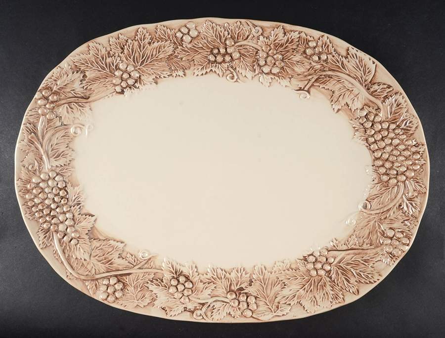 Vineyard 18" Oval Serving Platter by Euro Ceramica-1