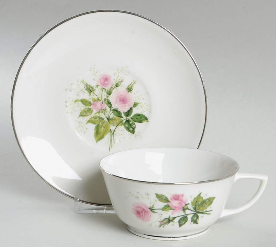 EMB68 Footed Cup & Saucer Set by Embassy (American)-1