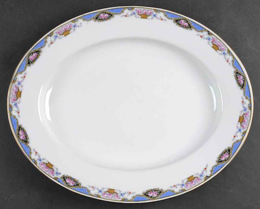 7576 (No Verge, White) 14" Oval Serving Platter by Edelstein-1