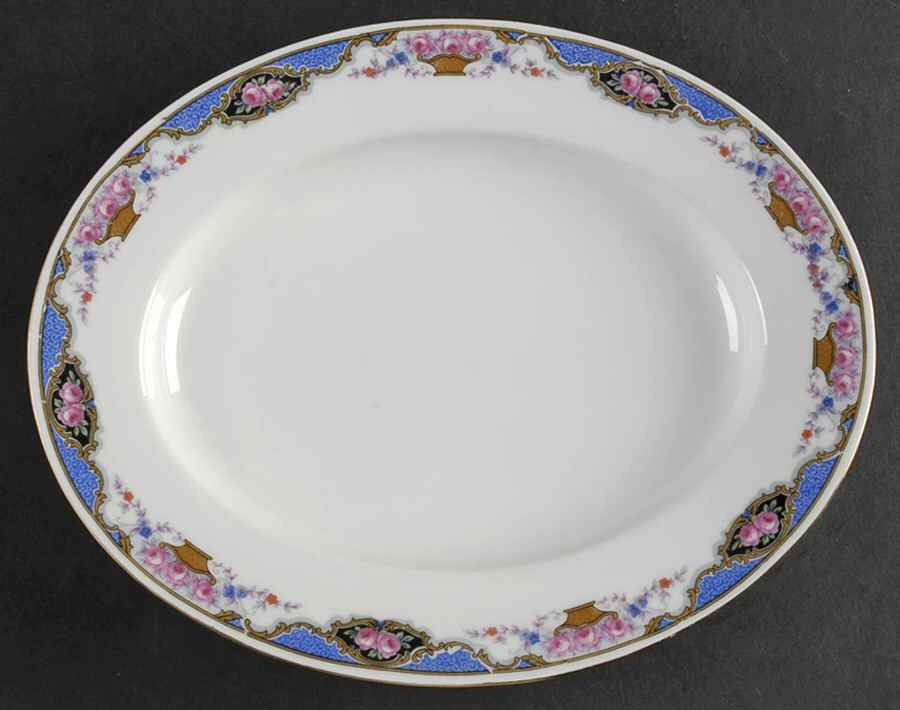 7576 (No Verge, White) 10" Oval Serving Platter by Edelstein-1