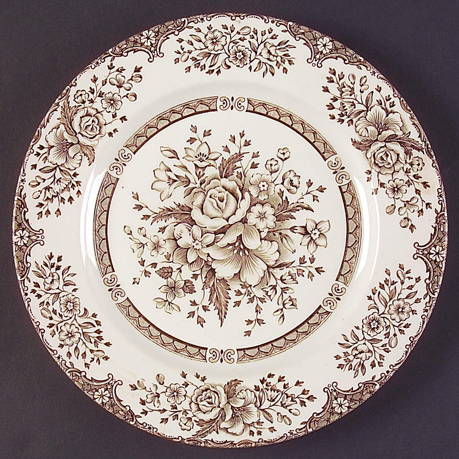 Kew Gardens Brown Dinner Plate by English Ironstone Tableware-1