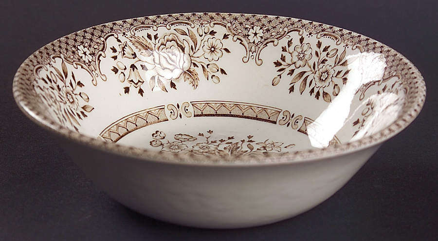 Kew Gardens Brown Coupe Cereal Bowl by English Ironstone Tableware-1