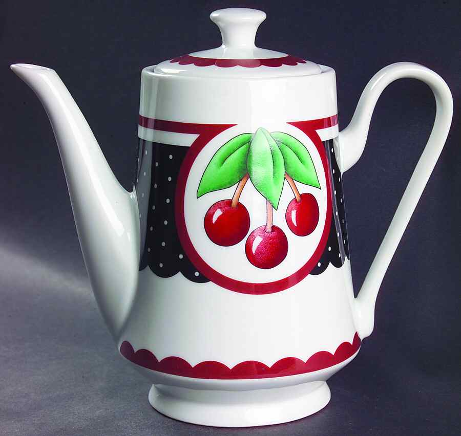 Cherry Cameo Coffee Pot & Lid by Mary Engelbreit-1