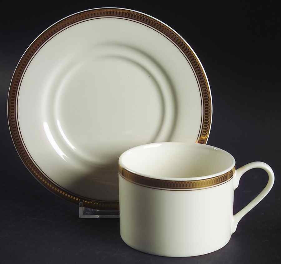 Century Gold Flat Cup & Saucer Set by Epoch-1