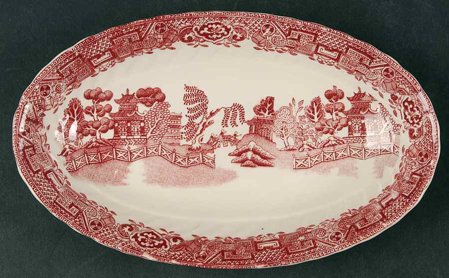 Old Willow Pink (Scalloped) Relish by England-1