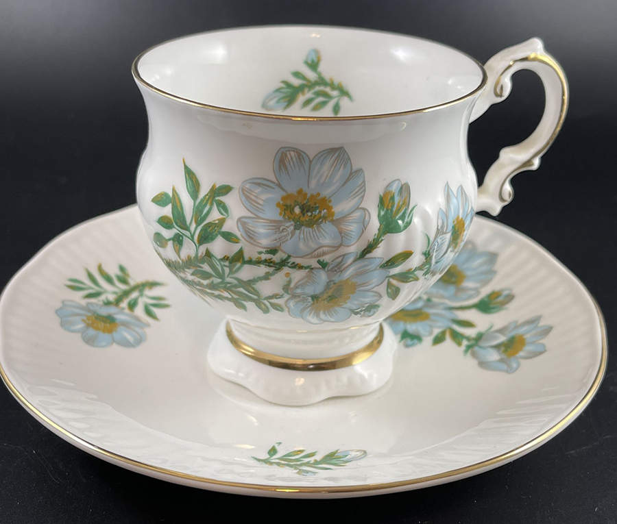 Canadian Provincial Flowers Footed Cup & Saucer Set by Elizabethan-1