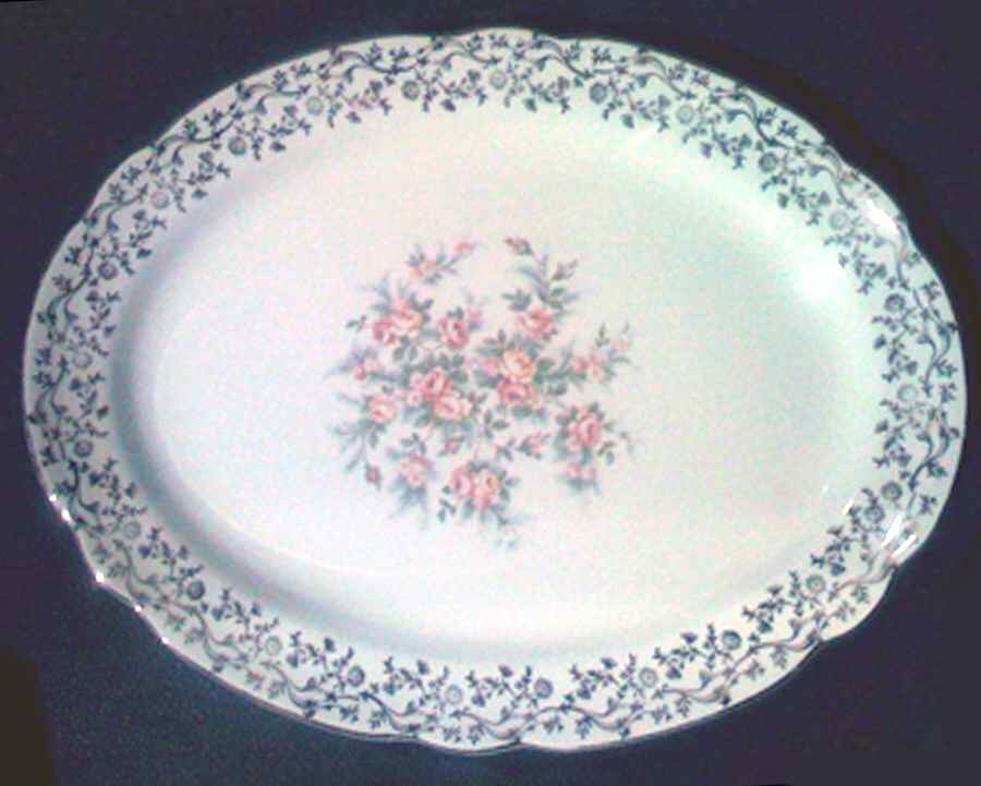 EAN19 14" Oval Serving Platter by Eastern China -1
