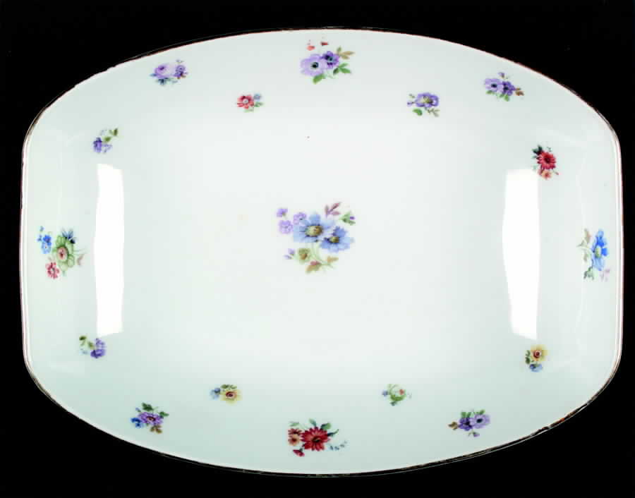 1088 (Center Floral) 9" Oval Vegetable Bowl by Edelstein-1