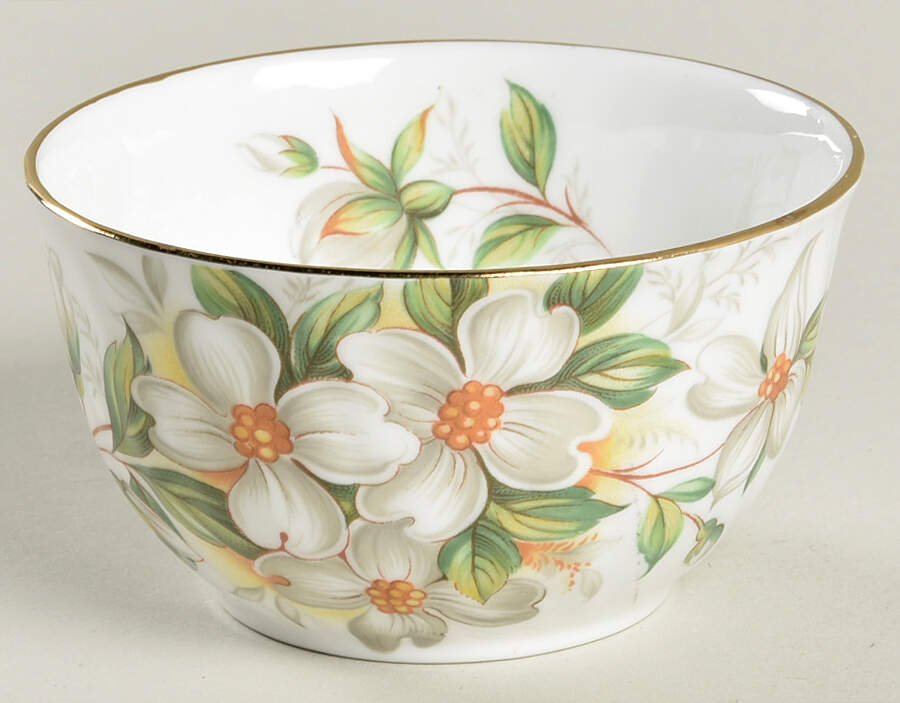 Dogwood (Swirl Scalloped) Mini Open Sugar Bowl by Elizabethan-1