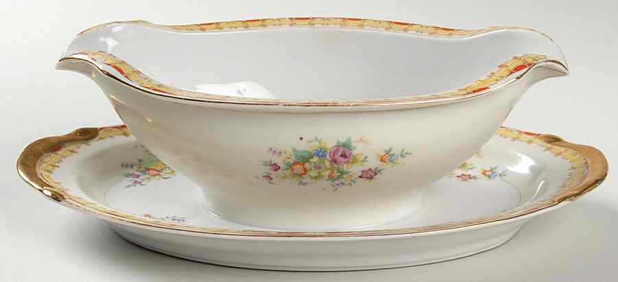 ESO19 Gravy Boat with Attached Underplate by ESCO (Japan)-1