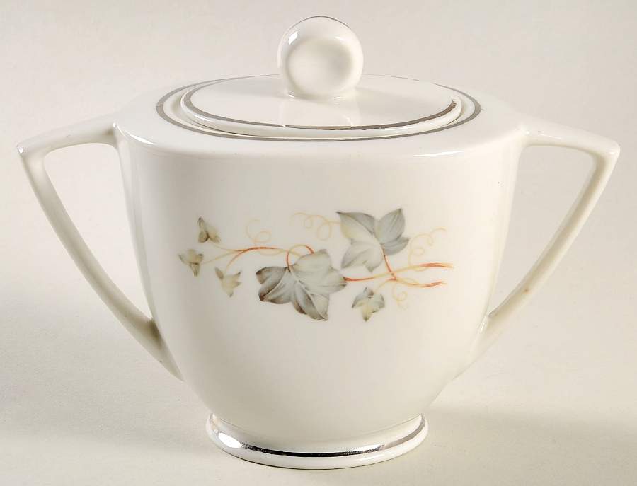 EMB76 (Platinum Trim) Sugar Bowl & Lid by Embassy (American)-1