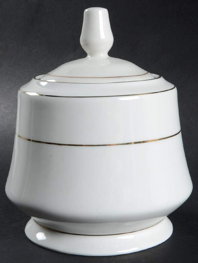 Simplicity Gold Sugar Bowl & Lid by Excel-1