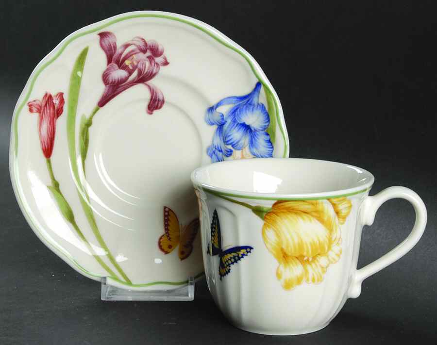 Summer Meadow Flat Cup & Saucer Set by Epoch-1