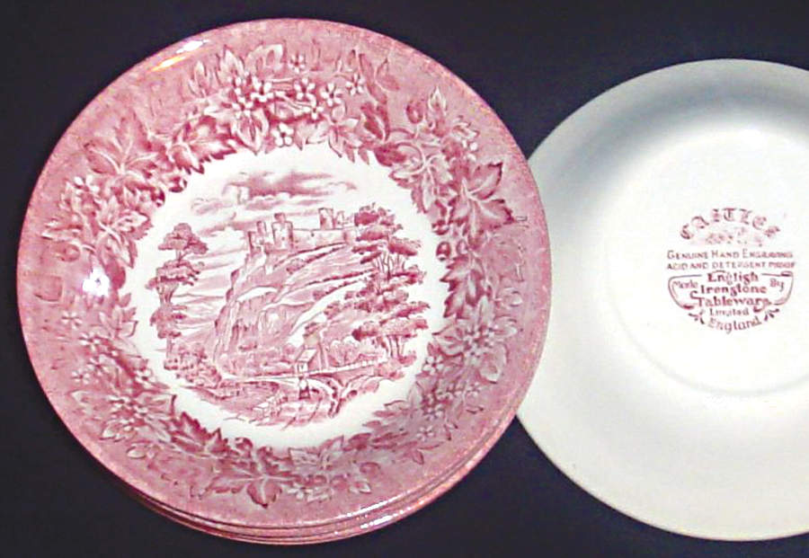 Castles Red Fruit/Dessert (Sauce) Bowl by English Ironstone Tableware-1